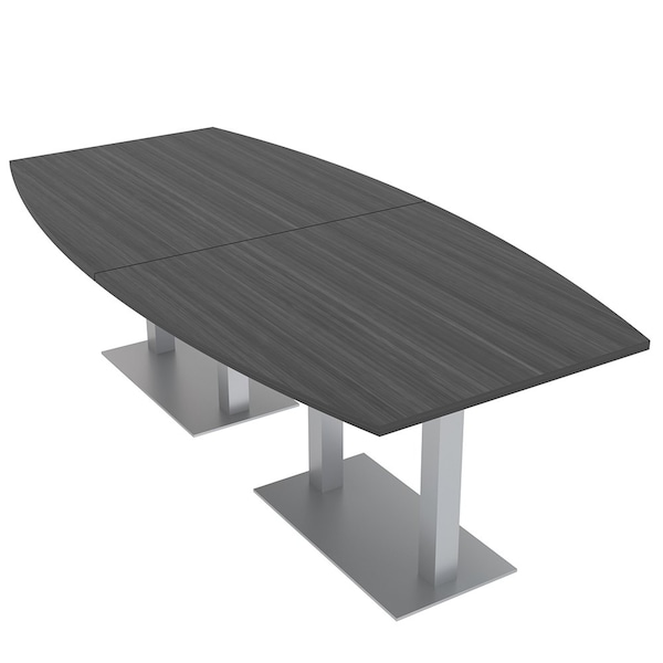 45 in W, 96 in L, 29 in H, Engineered Wood Top, Grey
